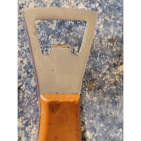 Swedish Jaktutrustning Fish Dual Purpose Metal Bottle Opener  Wooden Handle Vtg - Picture 3 of 6